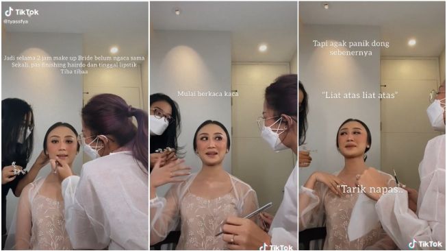 Mempelai Wanita ini Nangis Pas Lihat Hasil Riasan, MUA Sampai Panik (TikTok)