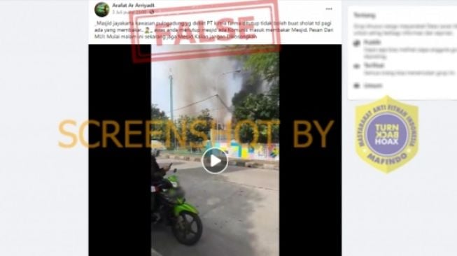 CEK FAKTA: Benarkah Masjid Jayakarta di Kawasan Pulogadung Dibakar Komunis?