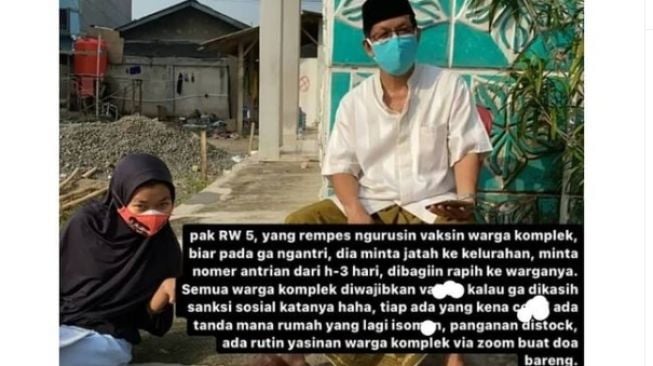 Pak RW yang sangat bersemangat mendaftarkan warganya untuk vaksinasi (instagram)