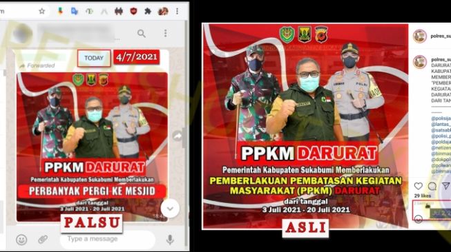 Cek Fakta: Benarkah Pemkab Sukabumi Anjurkan 'Perbanyak Pergi ke Masjid' saat PPKM?