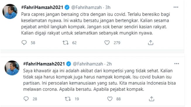 Cuitan Fahri Hamzah (Twitter/Fahrihamzah)