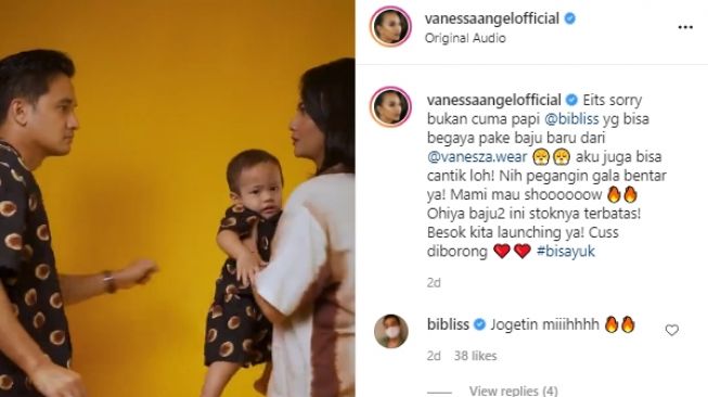 Potret Vanessa Angel dan suami pakai baju tidur [Instagram]