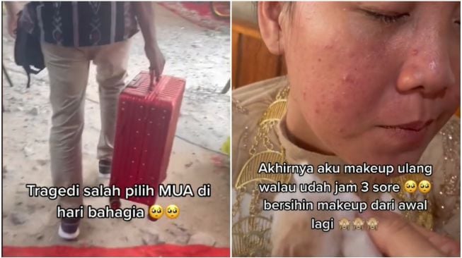 Ikuti Kemauan Orang Tua, Hasil Riasan Pengantin ini Tak Sesuai Harapan (TikTok)