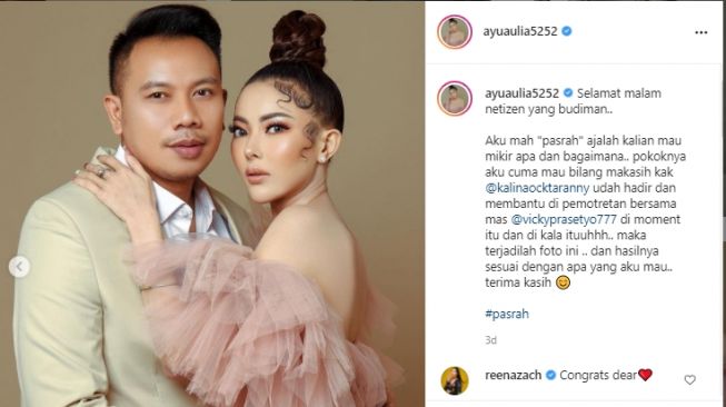 Potret Vicky Prasetyo dan Ayu Aulia. [Instagram]