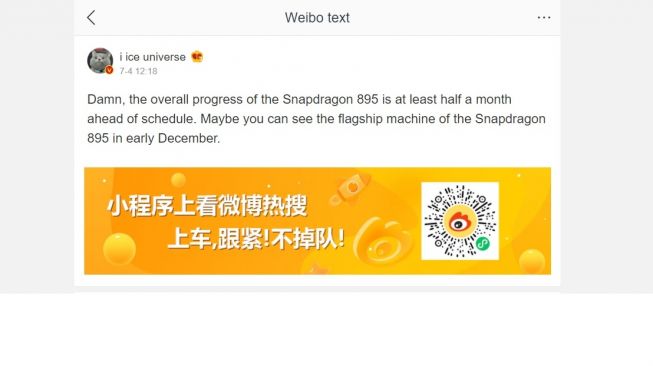 Bocoran Xiaomi Mi 12. [Weibo]