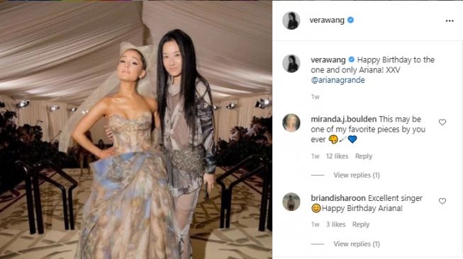 Potret awet muda Vera Wang. [Instagram/verawang]
