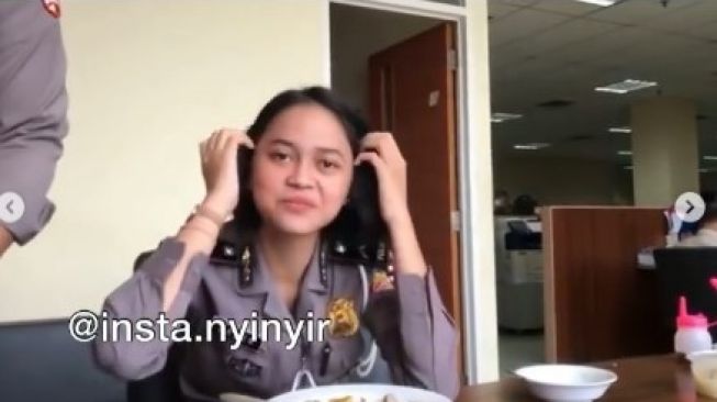 Polwan mirip Lesti Kejora bikin heboh netizen. (@Insta.nyinyir)