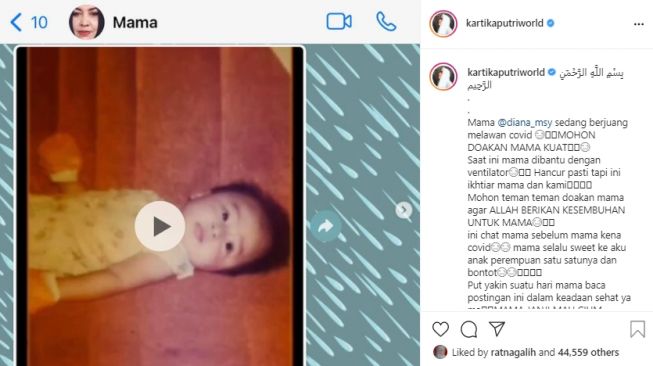 Postingan Kartika Putri (Instagram.com)