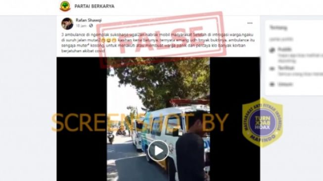 CEK FAKTA: Benarkah 3 Ambulans Kosong Sengaja Ugal-ugalan dan Tabrak Mobil di Sukoharjo?