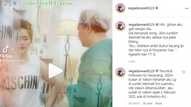 Unggahan Vega Darwanti [Instagram/@ vegadarwanti123]