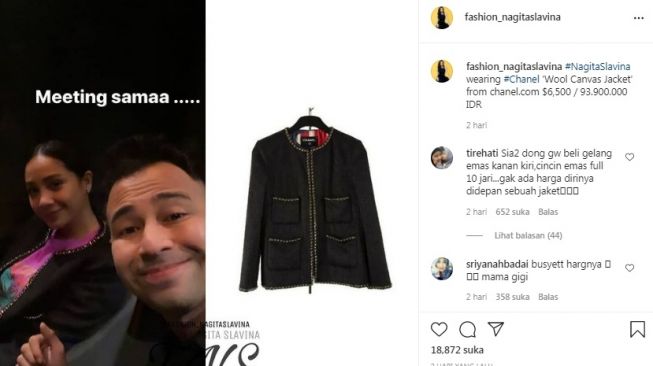 Unggahan soal Nagita Slavina [Instagram/@fashion_nagitaslavina]