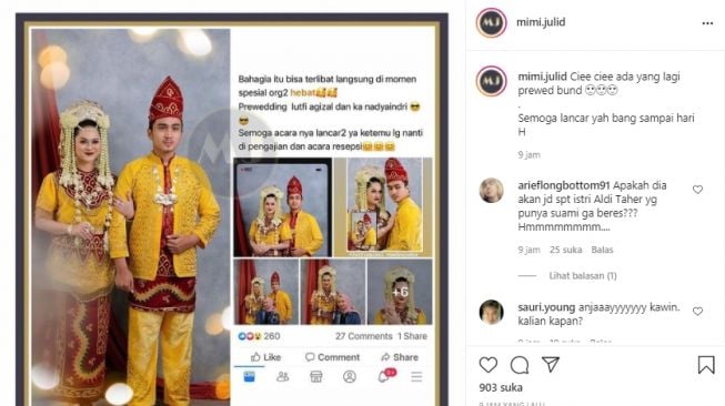 Lutfi Agizal dan Nadya Indri (Instgram.com)