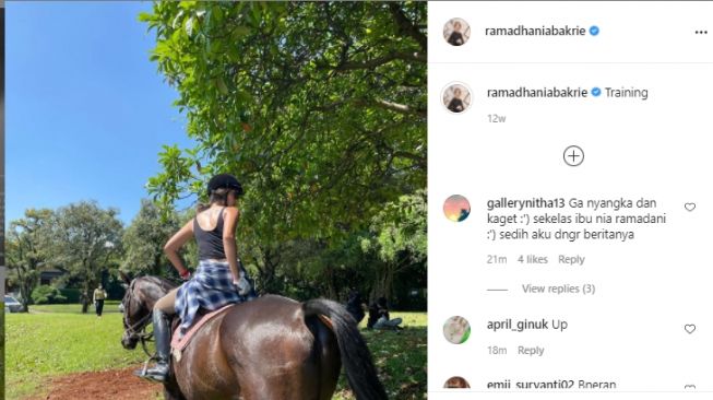 Potret Nia Ramadhani rajin olahraga. [Instagram]