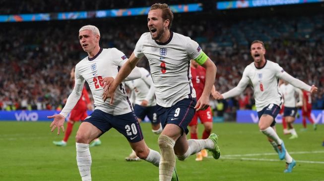 Inggris vs Denmark: Menang 2-1, The Three Lions Tantang Italia di Final Euro 2020