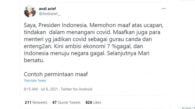 Cuitan Andi Arief (Twitter/Andiarief_)