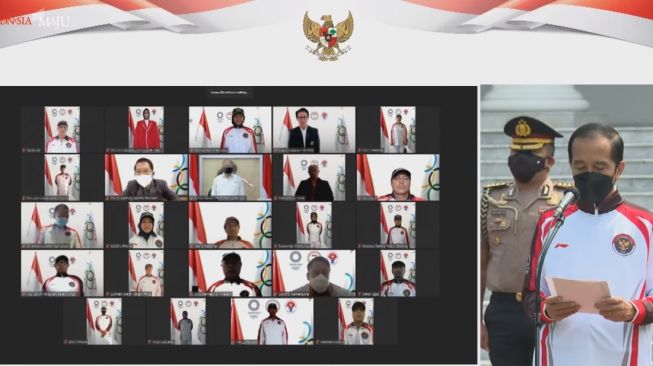 Pelepasan Kontingen Indonesia untuk Olimpiade Tokyo oleh Presiden Joko Widodo secara virtual (Tangkapan Layar YouTube Sekretariat Presiden).