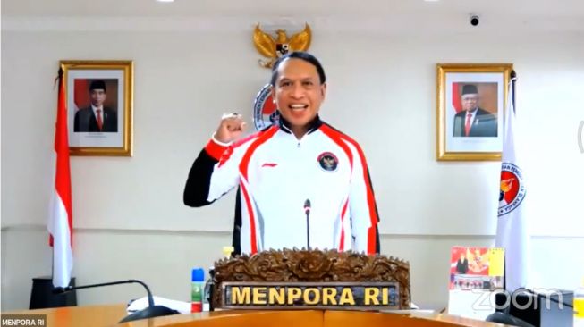 Menpora Kukuhkan Kontingen Indonesia untuk Olimpiade Tokyo. [tangkapan layar YouTube]