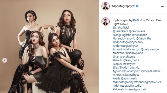 Pemotretan Ranty Maria, Angela Gilsha, Hana Saraswti, dan Sarah Keihl [Instagram]