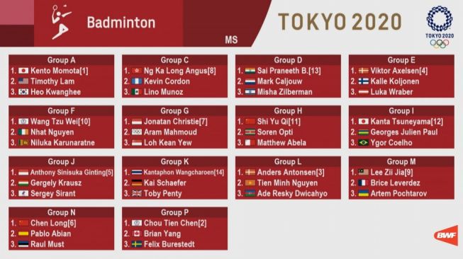 Jadwal badminton olimpiade tokyo 28 juli 2021