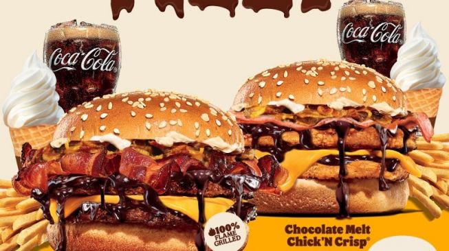 Wow! Burger King Malaysia Rilis Burger dengan Daging yang Disiram Saus Cokelat