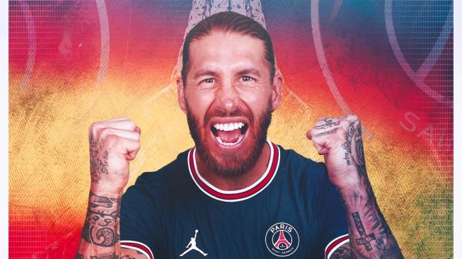 Sergio Ramos resmi berseragam Paris Saint-Germain (PSG). [Twitter @PSG_English]