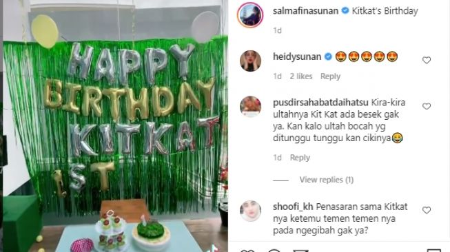 Momen ulang tahun kucing Salmafina Sunan [Instagram/salmafinasunan]