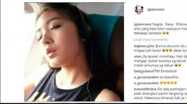 Artis tidur mangap [Instagram]