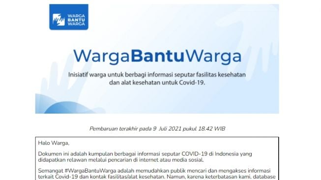 #WargaBantuWarga, Gerakan Solidaritas Mengisi Ruang Kosong Penanganan Pandemi Covid-19