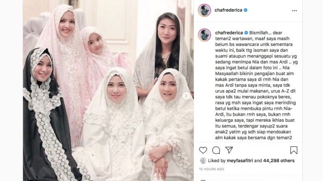 Bikin Haru! Chacha Frederica Bongkar Kebaikan Nia Ramadhani yang Jarang Disorot