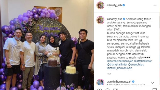 Momen kejutan ulang tahun Aurel Hermansyah [Instagram]