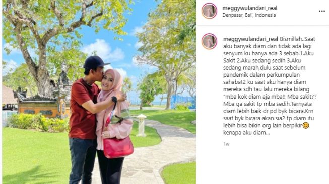 Potret Meggy Wulandari liburan bareng suami di Bali [Instagram]