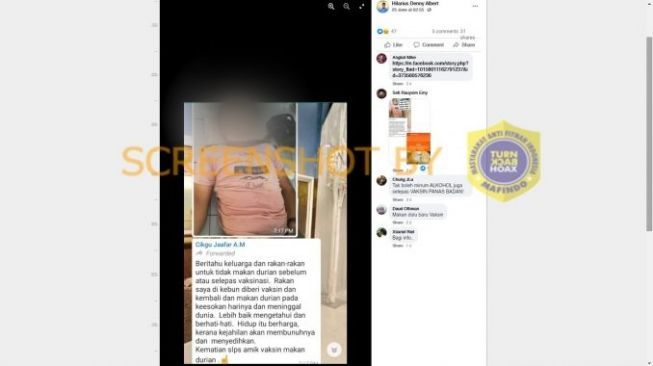 Cek Fakta: Benarkah Berita Viral Pria Tewas Usai Makan Durian Setelah Divaksin?