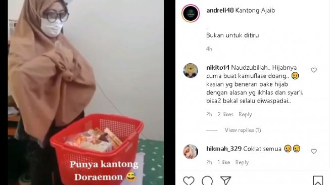 Wanita mencuri sekeranjang coklat dimasukkan ke bajunya (instagram)