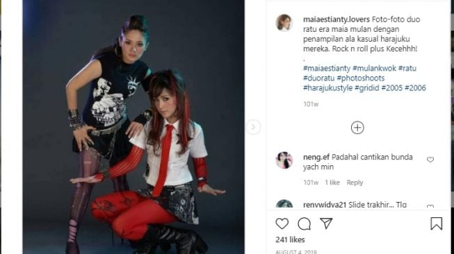 Potret lawas Maia Estianty saat masih punya grup duo [Instagram/maiaestianty.lovers]