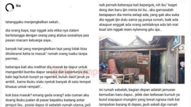 Viral Tetangga Nyelonong Masuk Dapur, Anak Pemilik Rumah: Orang Kaya Tapi Tak Ada Etika!