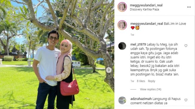 Potret Meggy Wulandari liburan bareng suami di Bali [Instagram]