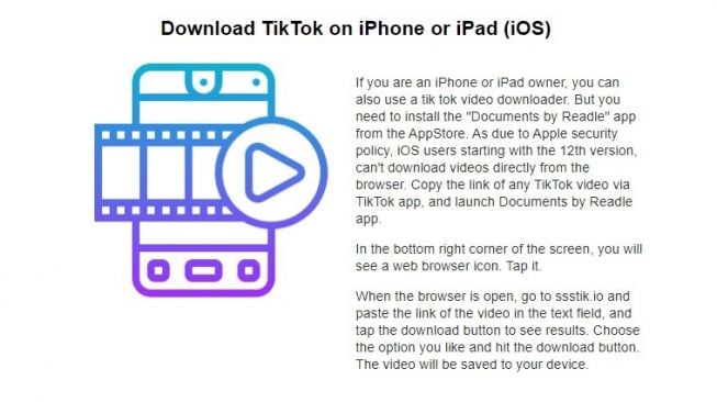 Cara Download Video TikTok di Aplikasi ssstiktok di Android, iOS dan PC