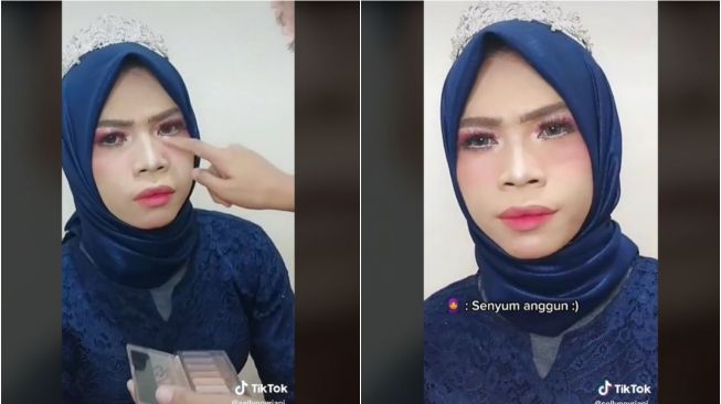 Viral Suami Jadi Model Makeup, Hasilnya Malah Cantik (tiktok.com/@sellynovriani_)
