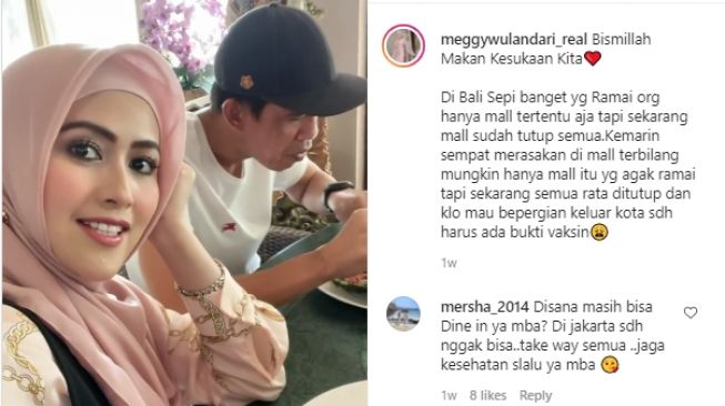 Potret Meggy Wulandari liburan bareng suami di Bali [Instagram]