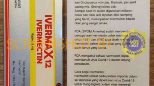 Cek Fakta: Benarkah FDA Amerika Sebut Invermectin Dapat Sembuhkan Covid-19?