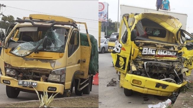 Tiga Truk Kecelakaan Beruntun di Bypass Bandar Lampung, Satu Sopir Sempat Terjepit