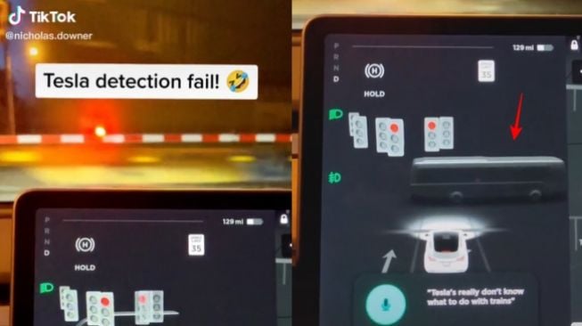 Momen Kocak Saat Mobil Tesla Gagal Mengidentifikasi Kereta, Kok Jadi Gini?