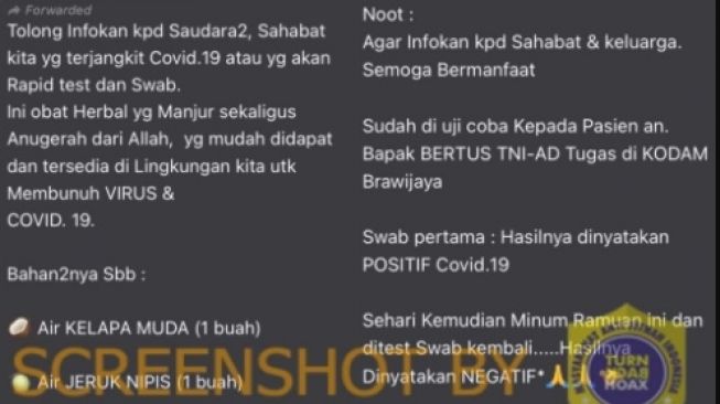 CEK FAKTA: Benarkah Racikan Air Kelapa, Jeruk Nipis, Garam, dan Madu Bisa Bunuh Corona?