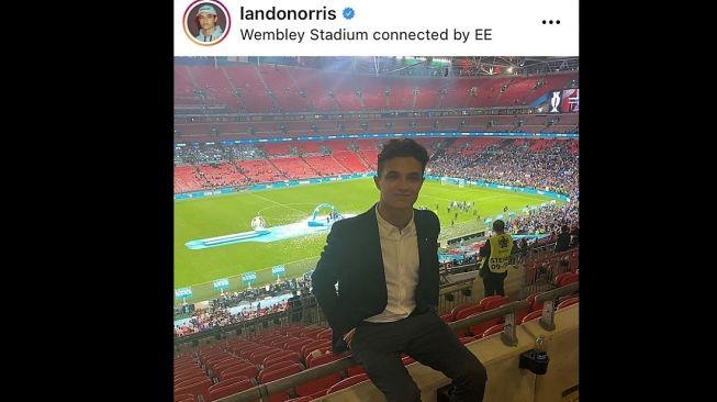 Lando Norris di  Stadion Wembley [Instagram: @landonorris].