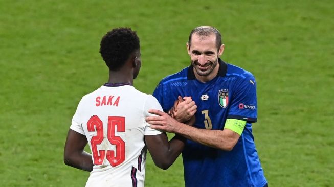 Chiellini Akui 'Jampi-jampi' Bukayo Saka Sebelum Tendang Penalti