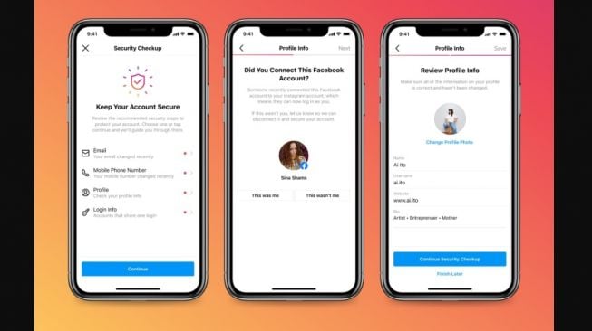 Fitur baru Instagram, pengecekan keamanan. [Instagram] 
