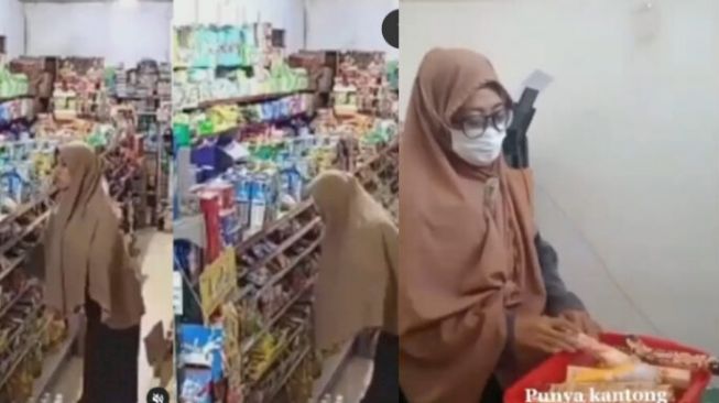 Viral! Wanita Bergamis Curi Susu, Aksinya Terekam CCTV