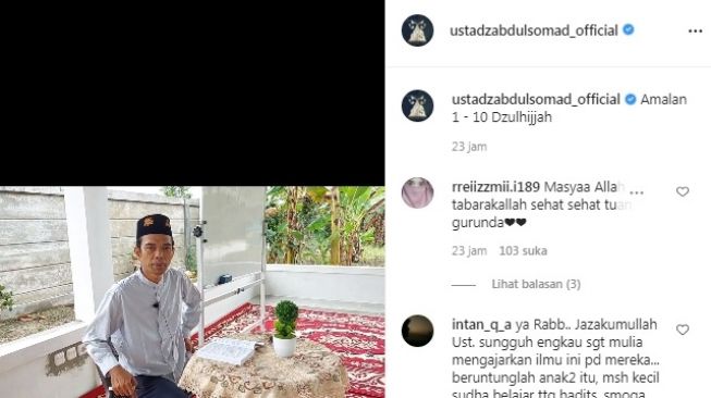 Unggahan Ustaz Abdul Somad [Instagram/@ustadzabdulsomad_official]