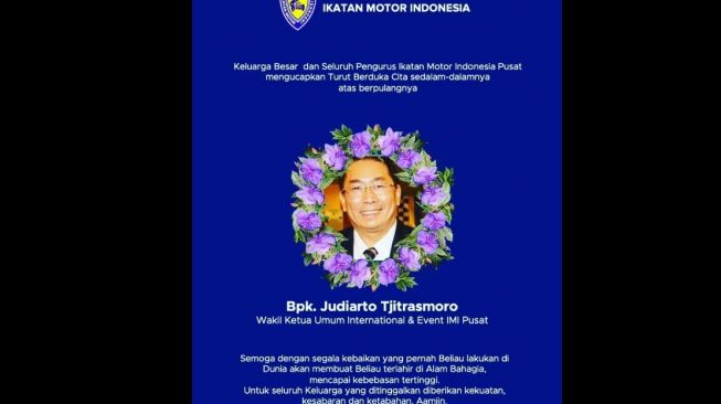 Obituari: Alfonsus Judiarto Tjitrasmoro, Waketum International & Event IMI Pusat