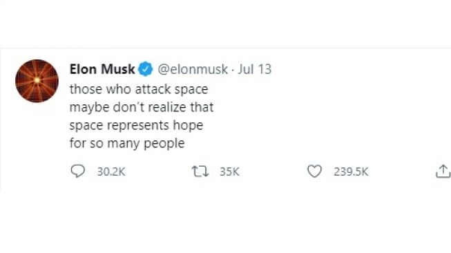 Cuitan Elon Musk menjawab sindiran warganet. [Twitter]